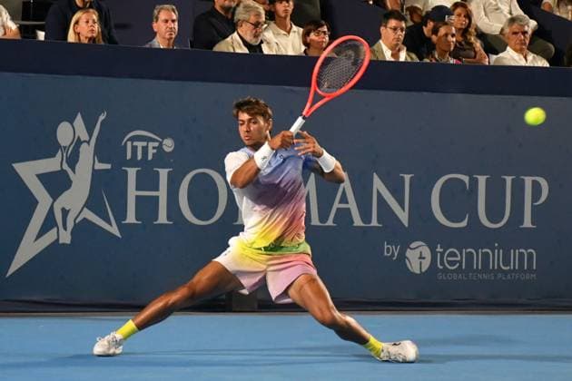 RECORD DATE NOT STATED Flavio Cobolli durante la Hopman Cup 2025 Domenica 20 Luglio 2025 Bari - Fiera del Levante Copyright: xAndreaxRositox DSC_2707