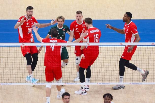 GDANSK 20.07.2025 SIATKOWKA MEZCZYZN LIGA NARODOW 2025 - GRUPA 7 - MECZ: FRANCJA - POLSKA --- MENS VOLLEYBALL NATIONS LEAGUE 2025 - POOL 7 WEEK 3 - MATCH IN GDANSK: FRANCE - POLAND KEWIN SASAK JAKUB POPIWCZAK KAMIL SEMENIUK WILFREDO LEON VENERO FOT. ANNA KLEPACZKO FOTOPYK NEWSPIX.PL --- newspix.pl POLAND OUT! 