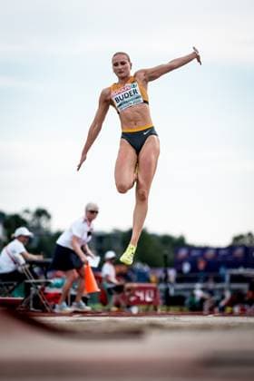 European U23 Championships 2025; Bergen, 20.07.2025 Libby BUDER (GER) womens long jump European U23 Championships 2025 in Bergen, 20.07.2025 *** European U23 Championships 2025 Bergen, 20 07 2025 Libby BUDER GER womens long jump European U23 Championships 2025 in Bergen, 20 07 2025 Copyright: xBEAUTIFULxSPORTS UlfxSchillerx