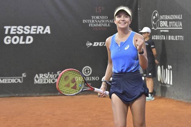 Petra Marcinko (CRO) makes a fist celebrating the victory point of final match of tournament against Oksana Selekhmeteva - Women s singles tournament of WTA, Tennis Damen 125 ATV Bancomat Tennis Open at Circolo Antico Tiro a Volo on July 20, 2025 in Rome, Italy  Copyright: xRobertoxBettacchi IPAxSportx xipa-agency.netx xx IPA_60656856 IPA_Agency_IPA60656856