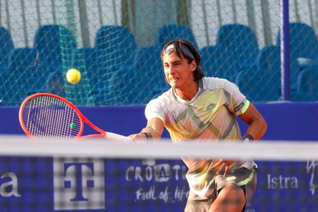 Craotia, Umag, 200725. 35th Plava Laguna Croatia Open Umag. Qualifiers for the main tennis tournament, Luka Mikrut - Alvaro Guillen Meza. Photo: Goran Sebelic CROPIX Copyright: xxGoranxSebelicx xCROPIXx mikrut_meza14-200725
