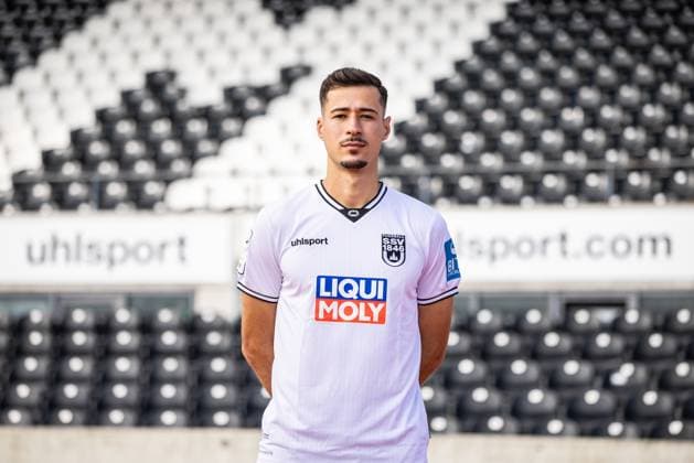 SSV Ulm 1846 Football 3 League, portrait date 2025 2026 27 Lukas Mazagg SSV Ulm 1846 Football 3 League, portrait date 2025 2026 Photo Lucca Fundel Ulm Donaustadion Ulm Baden Württemberg Germany