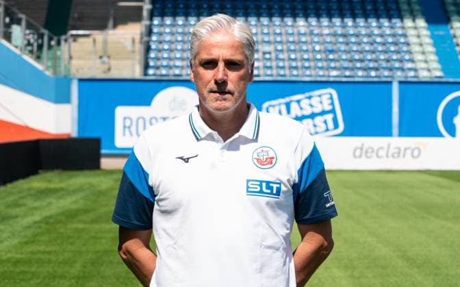 Dirk Flock, FC Hansa Rostock, 3 Liga, Football, portrait date 2025 2026 Co coach Dirk Flock FC Hansa Rostock at the portrait photo session in the Ostseestadion Rostock Ostseestadion Mecklenburg Vorpommern Germany