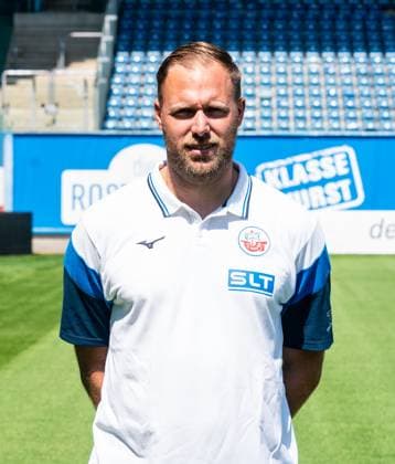 Daniel Brinkmann, FC Hansa Rostock, 3 Liga, Football, Portrait appointment 2025 2026 Coach Daniel Brinkmann FC Hansa Rostock at the portrait photo session in the Ostseestadion Rostock Ostseestadion Mecklenburg Vorpommern Germany