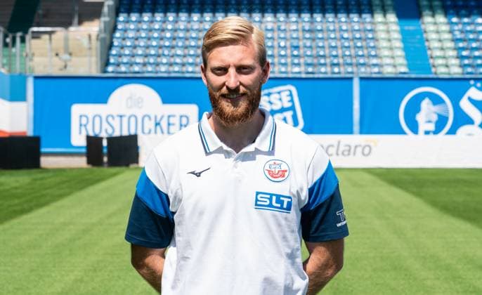 Daniel Rellmann, FC Hansa Rostock, 3 Liga, soccer, portrait appointment 2025 2026 Athletics rehab coach Daniel Rellmann FC Hansa Rostock at the portrait photo session in the Ostseestadion Rostock Ostseestadion Mecklenburg Vorpommern Germany