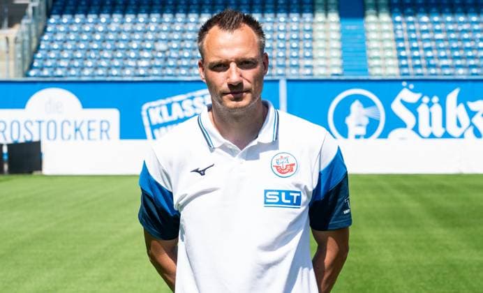 Marcus Rabenhorst, FC Hansa Rostock, 3 Liga, soccer, portrait appointment 2025 2026 Co coach Marcus Rabenhorst FC Hansa Rostock at the portrait photo session in the Ostseestadion Rostock Ostseestadion Mecklenburg Vorpommern Germany
