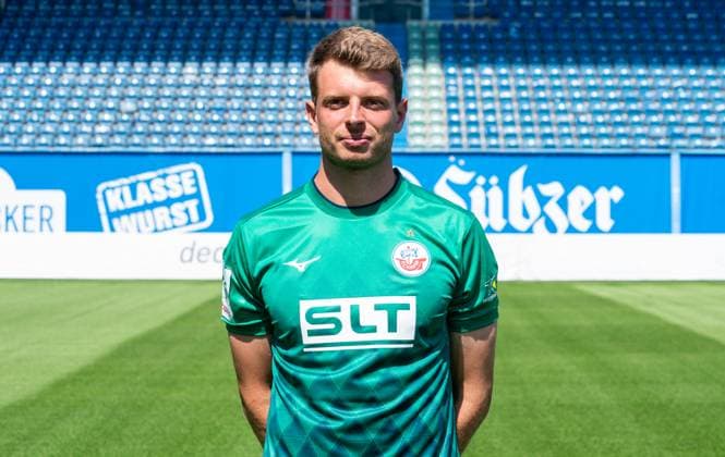 Benjamin Uphoff, FC Hansa Rostock, 3 Liga, soccer, portrait appointment 2025 2026 Goalkeeper Benjamin Uphoff FC Hansa Rostock at the portrait photo session in the Ostseestadion Rostock Ostseestadion Mecklenburg Vorpommern Germany