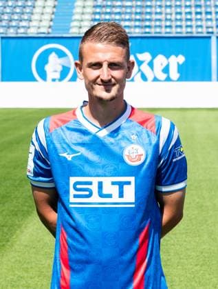 Nico Neidhart, FC Hansa Rostock, 3 Liga, soccer, portrait appointment 2025 2026 Nico Neidhart FC Hansa Rostock at the portrait photo session in the Ostseestadion Rostock Ostseestadion Mecklenburg-Vorpommern Germany