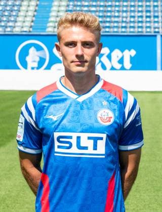 Cedric Harenbrock, FC Hansa Rostock, 3 Liga, soccer, portrait appointment 2025 2026 Cedric Harenbrock FC Hansa Rostock at the portrait photo session in the Ostseestadion Rostock Ostseestadion Mecklenburg Vorpommern Germany