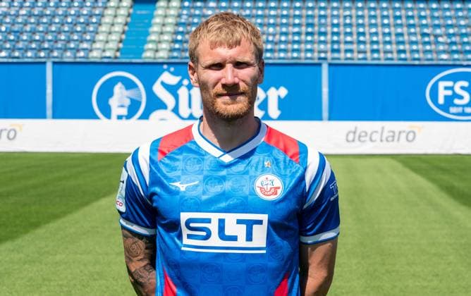Andreas Voglsammer, FC Hansa Rostock, 3 Liga, soccer, portrait appointment 2025 2026 Andreas Voglsammer FC Hansa Rostock at the portrait photo session in the Ostseestadion Rostock Ostseestadion Mecklenburg-Vorpommern Germany