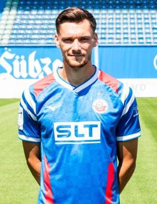 Paul Stock, FC Hansa Rostock, 3 Liga, soccer, portrait appointment 2025 2026 Paul Stock FC Hansa Rostock at the portrait photo session in the Ostseestadion Rostock Ostseestadion Mecklenburg Vorpommern Germany