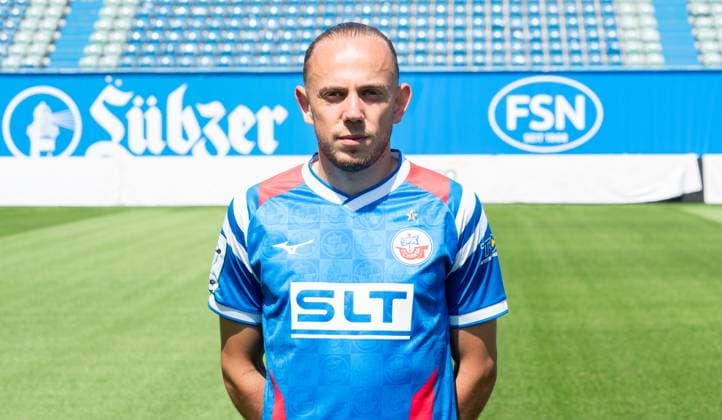 Adrien Lebeau, FC Hansa Rostock, 3 Liga, soccer, portrait appointment 2025 2026 Adrien Lebeau FC Hansa Rostock at the portrait photo session in the Ostseestadion Rostock Ostseestadion Mecklenburg-Vorpommern Germany