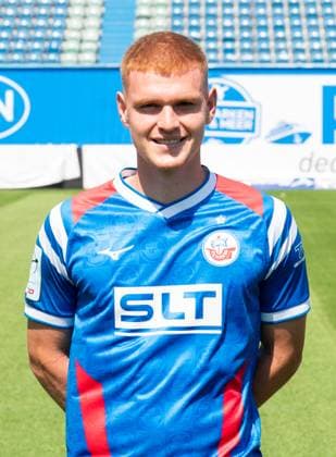 David Hummel, FC Hansa Rostock, 3 Liga, soccer, portrait appointment 2025 2026 David Hummel FC Hansa Rostock at the portrait photo session in the Ostseestadion Rostock Ostseestadion Mecklenburg Vorpommern Germany