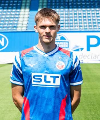 Leon Reichardt, FC Hansa Rostock, 3 Liga, Football, portrait appointment 2025 2026 Leon Reichardt FC Hansa Rostock at the portrait photo session in the Ostseestadion Rostock Ostseestadion Mecklenburg Vorpommern Germany