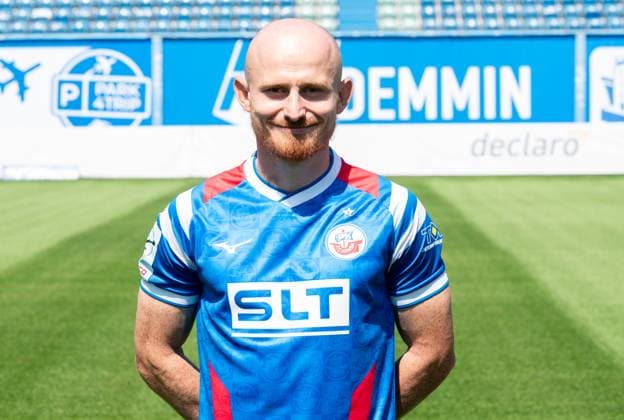 Maximilian Krauß, FC Hansa Rostock, 3 Liga, soccer, portrait appointment 2025 2026 Maximilian Krauß FC Hansa Rostock at the portrait photo session in the Ostseestadion Rostock Ostseestadion Mecklenburg Vorpommern Germany