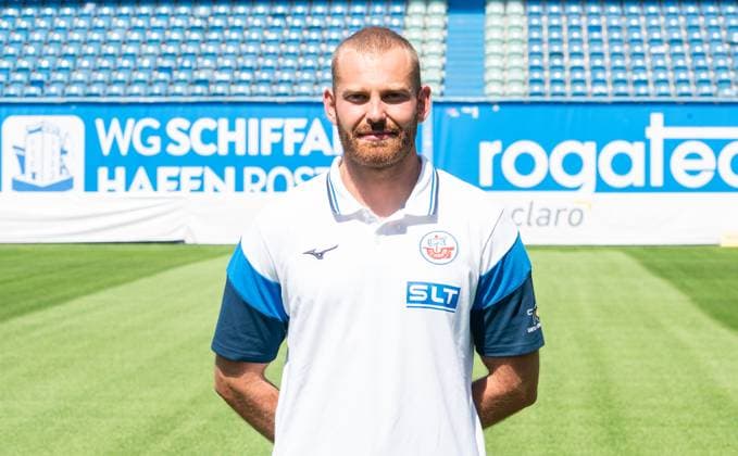 Niels Vielrose, FC Hansa Rostock, 3 Liga, soccer, portrait appointment 2025 2026 Physiotherapist Niels Vielrose FC Hansa Rostock at the portrait photo session in the Ostseestadion Rostock Ostseestadion Mecklenburg Vorpommern Germany