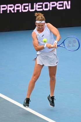 Czech tennis player Marie Bouzkova playes against Xinyu Gao of China at the WTA, Tennis Damen Livesport Prague Open 2025 on the courts of TK Sparta Prague, in Prague, Czech Republic, on July 21, 2025. (CTKxPhoto MichalxKamaryt) CTKPhotoP2025072102890  CTKPhotoP2025072102890