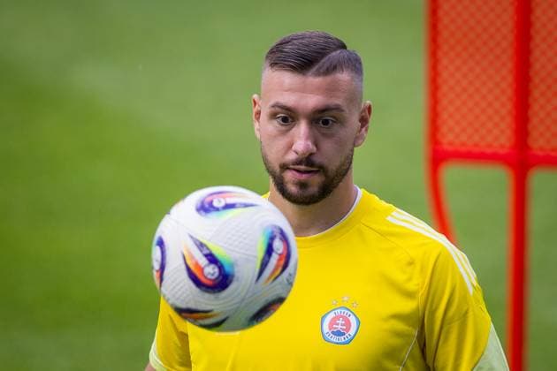 SLOVAN BRATISLAVA - ZRINJSKI MOSTAR Matus Trnovsky of Slovan during team training ahead of second qualifying round of UEFA Champions League football match between SK Slovan Bratislava and HSK Zrinjski Mostar. Bratislava, Slovakia, July 21, 2025. Copyright: xx 080A4142