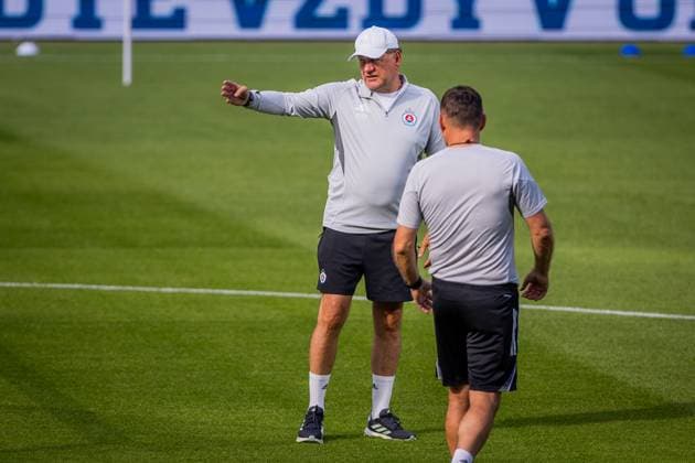 SLOVAN BRATISLAVA - ZRINJSKI MOSTAR Head coach of Slovan Vladimir Weiss sr during team training ahead of second qualifying round of UEFA Champions League football match between SK Slovan Bratislava and HSK Zrinjski Mostar. Bratislava, Slovakia, July 21, 2025. Copyright: xx 080A4629