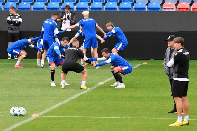 FC Viktoria Plzen training session before tomorrow s opening match of the second round of the Champions League Viktoria Plzen vs Servette Geneva, Plzen, July 21, 2025. (CTKxPhoto MiroslavxChaloupka) CTKPhotoP2025072104809  CTKPhotoP2025072104809