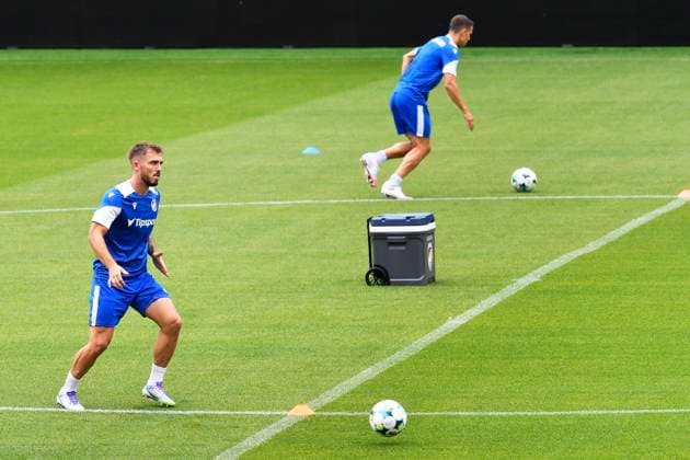 FC Viktoria Plzen training session before tomorrow s opening match of the second round of the Champions League Viktoria Plzen vs Servette Geneva, Plzen, July 21, 2025. (CTKxPhoto MiroslavxChaloupka) CTKPhotoP2025072104814  CTKPhotoP2025072104814