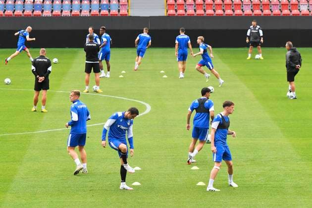 FC Viktoria Plzen training session before tomorrow s opening match of the second round of the Champions League Viktoria Plzen vs Servette Geneva, Plzen, July 21, 2025. (CTKxPhoto MiroslavxChaloupka) CTKPhotoP2025072104817  CTKPhotoP2025072104817