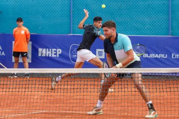 Umag, Croatia, 210725. 35th Plava Laguna Croatia Open Umag. Round of 16 doubles match, Luka Mikrut and Mili Poljicak - George Goldhoff and Gregorie Jacq. Photo: Goran Sebelic CROPIX Copyright: xxGoranxSebelicx mirkut_poljicak14-210725