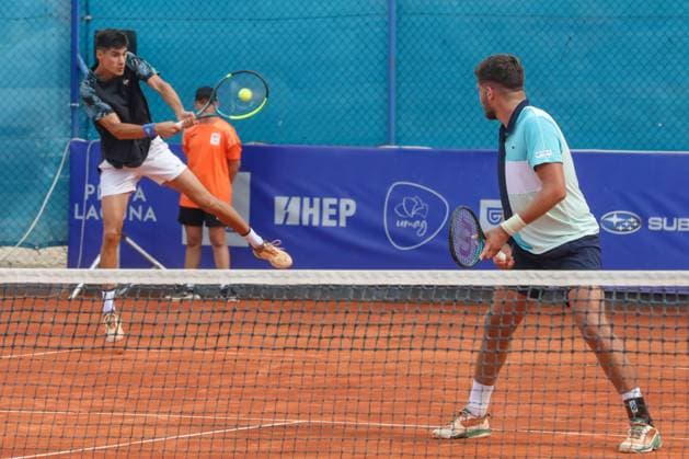 Umag, Croatia, 210725. 35th Plava Laguna Croatia Open Umag. Round of 16 doubles match, Luka Mikrut and Mili Poljicak - George Goldhoff and Gregorie Jacq. Photo: Goran Sebelic CROPIX Copyright: xxGoranxSebelicx mirkut_poljicak15-210725