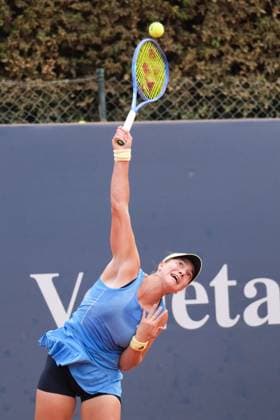 Lola Radivojevic in action against Kaitlin Quevedo during the 36th Palermo Ladies Open at Country Time Club during 36Â° Palermo Ladies Open, International Tennis match in Palermo, Italy, July 21 2025  Copyright: xFedericoxSerra IPAxSportx xipa-agency.netx xx IPA_60700095 IPA_Agency_IPA60700095