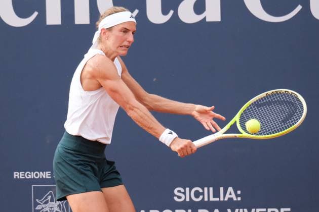 Kathinka von Deichmann in action against Julia Riera during the 36th Palermo Ladies Open at Country Time Club during 36Â° Palermo Ladies Open, International Tennis match in Palermo, Italy, July 21 2025  Copyright: xFedericoxSerra IPAxSportx xipa-agency.netx xx IPA_60700114 IPA_Agency_IPA60700114