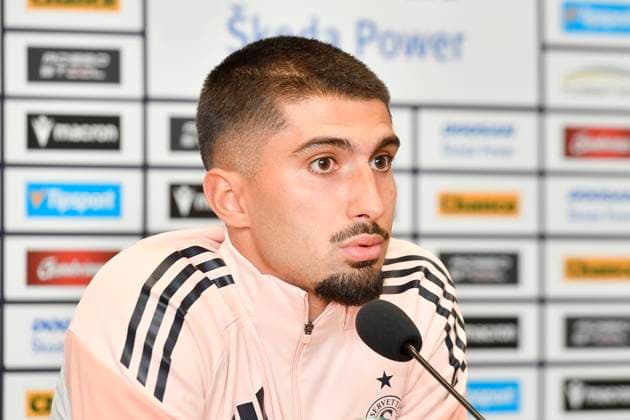 Midfielder of Servette Geneva Alexis Antunes attends a news conference before tomorrow s opening match of the second round of the Champions League Viktoria Plzen vs Servette Geneva, Plzen, July 21, 2025. (CTKxPhoto MiroslavxChaloupka) CTKPhotoP2025072105234  CTKPhotoP2025072105234