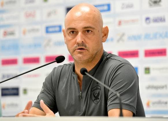 Rijeka, Croatia, 210725. Rujevica Stadium On Tuesday, July 22, Rijeka s football players welcome PFC Ludogorets in the first match of the 2nd round of Champions League qualification. The press conference, PK, Pressekonferenz of PFC Ludogorets was held in the Orlando Rivetti press center, the match was announced by coach Rui Melo and player Pedro Naressi. Photo: Damir Skomrlj CROPIX Copyright: xxDamirxSkomrljx konferencija_ludogorets7-210725
