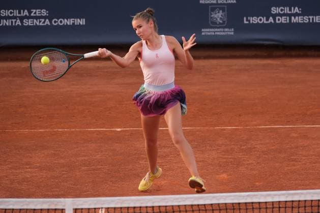 Tatiana Prozorova in action against Victoria Jimenez Kasintseva during the 36th Palermo Ladies Open at Country Time Club during 36Â° Palermo Ladies Open, International Tennis match in Palermo, Italy, July 21 2025  Copyright: xFedericoxSerra IPAxSportx xipa-agency.netx xx IPA_60703906 IPA_Agency_IPA60703906