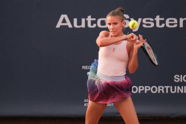Tatiana Prozorova in action against Victoria Jimenez Kasintseva during the 36th Palermo Ladies Open at Country Time Club during 36Â° Palermo Ladies Open, International Tennis match in Palermo, Italy, July 21 2025  Copyright: xFedericoxSerra IPAxSportx xipa-agency.netx xx IPA_60703914 IPA_Agency_IPA60703914