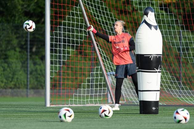 Munich, Germany, July 21st 2025: Goalkeeper Anna Klink (FC Bayern Munich) during Training at FC Bayern Campus, Munich, Germany. (Sven Beyrich SPP) Copyright: xSvenxBeyrich SPPx spp-en-SvBe-20250721-ND5_1512