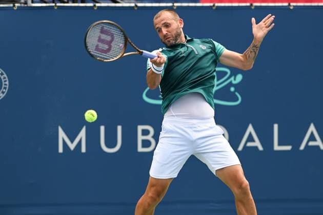 July 21, 2025, Washington, D.C, U.S: DAN EVANS hits a forehand during his match against Zizou Bergs at the Rock Creek Tennis Center. Washington U.S - ZUMAg196 20250721_zap_g196_012 Copyright: xKylexGustafsonx