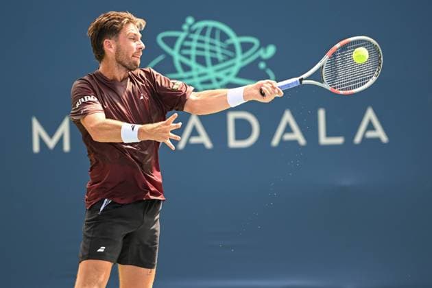 July 21, 2025, Washington, D.C, U.S: CAM NORRIE hits a forehand during his match against Billy Harris at the Rock Creek Tennis Center. Washington U.S - ZUMAg196 20250721_zap_g196_015 Copyright: xKylexGustafsonx