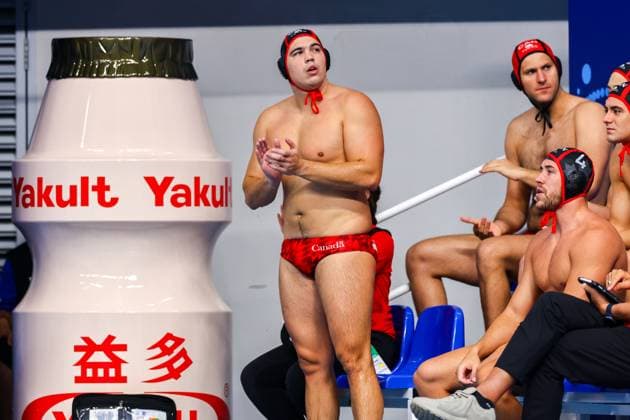 Aleksa Gardijan of Canada Brazil v Canada, Water polo, Wasserball Singapore 2025 World Aquatics Championships, OCBC Aquatic Centre, July 22, 2025, Singapore, Singapore.