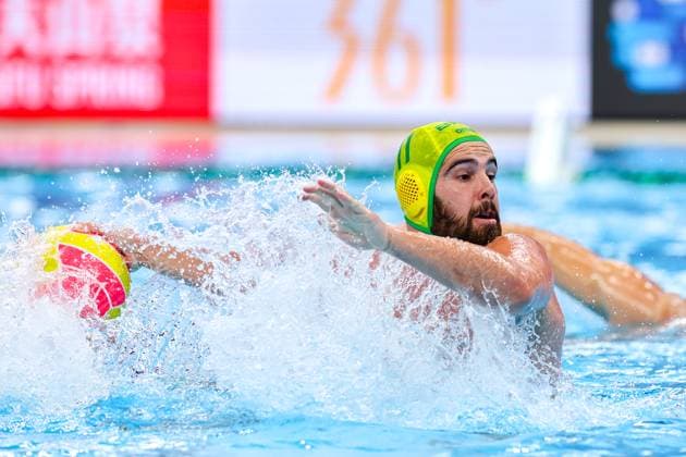Gustavo Guimaraes of Brazil Brazil v Canada, Water polo, Wasserball Singapore 2025 World Aquatics Championships, OCBC Aquatic Centre, July 22, 2025, Singapore, Singapore.