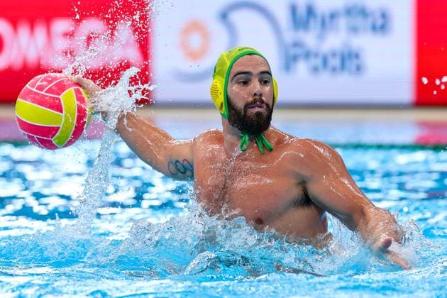 Gustavo Guimaraes of Brazil Brazil v Canada, Water polo, Wasserball Singapore 2025 World Aquatics Championships, OCBC Aquatic Centre, July 22, 2025, Singapore, Singapore.