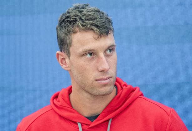 21 07 2025, Sportpark, Kitzbühel, AUT, ATP Tour, Generali Open Kitzbühel 2025, Press conference, in the picture Filip Misolic AUT Filip Misolic of Austria during a press conference of Austrian Tennis Federation ÖTV at the 2025 Generali Open Kitzbühel of the ATP Tour at the Sportpark in Kitzbühel, Austria on 2025 07 21 Expa Kitzbühel  EP_ade