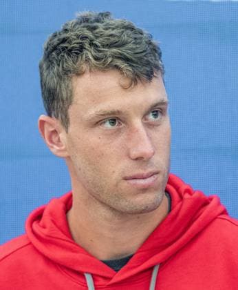 21 07 2025, Sportpark, Kitzbühel, AUT, ATP Tour, Generali Open Kitzbühel 2025, Press conference, in the picture Filip Misolic AUT Filip Misolic of Austria during a press conference of Austrian Tennis Federation ÖTV at the 2025 Generali Open Kitzbühel of the ATP Tour at the Sportpark in Kitzbühel, Austria on 2025 07 21 Expa Kitzbühel  EP_ade