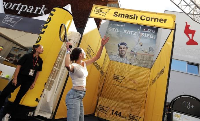 TENNIS - ATP, Tennis Herren Generali Open 2025 KITZBUEHEL,AUSTRIA,22.JUL.25 - TENNIS - ATP World Tour, Generali Open. Image shows the Interwetten Smash Corner.  GEPAxpictures xMatthiasxHauer