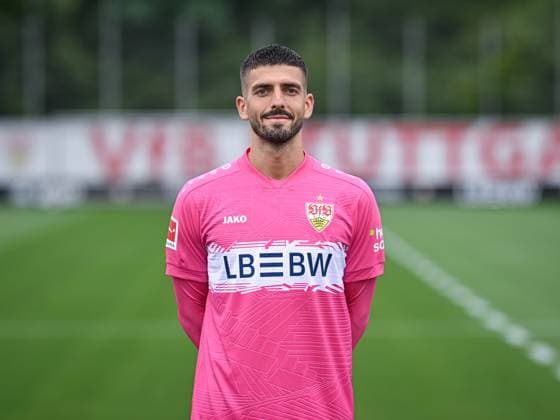 FOOTBALL 1 BUNDESLIGA SEASON 2025 2026 21 07 2025 Photo session at VfB Stuttgart on the training ground Goalkeeper Fabian Bredlow