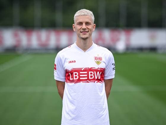 FOOTBALL 1 BUNDESLIGA SEASON 2025 2026 21 07 2025 Photo session at VfB Stuttgart on the training ground Yannik Keitel