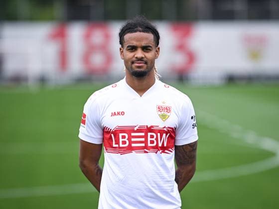 FOOTBALL 1 BUNDESLIGA SEASON 2025 2026 21 07 2025 Photo session at VfB Stuttgart on the Lorenz Assignon training ground