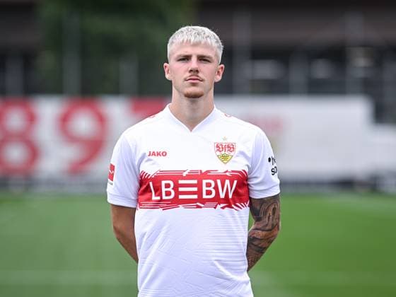 FOOTBALL 1 BUNDESLIGA SEASON 2025 2026 21 07 2025 Photo session at VfB Stuttgart on the training ground Finn Jeltsch