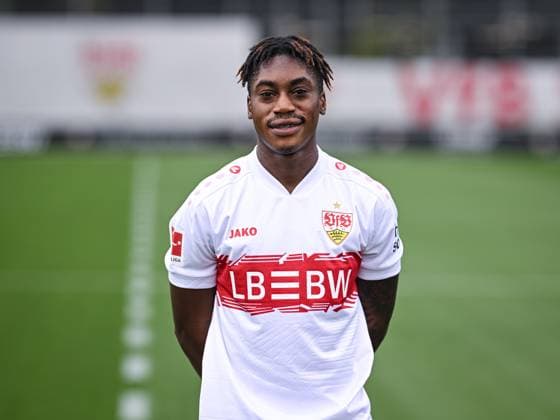 FOOTBALL 1 BUNDESLIGA SEASON 2025 2026 21 07 2025 Photo session at VfB Stuttgart on the training ground Justin Diehl