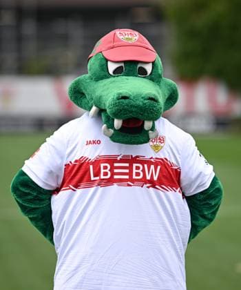 FOOTBALL 1 BUNDESLIGA SEASON 2025 2026 21 07 2025 Photo session at VfB Stuttgart on the training ground Mascot Fritzle