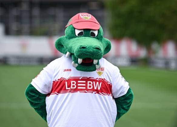 FOOTBALL 1 BUNDESLIGA SEASON 2025 2026 21 07 2025 Photo session at VfB Stuttgart on the training ground Mascot Fritzle